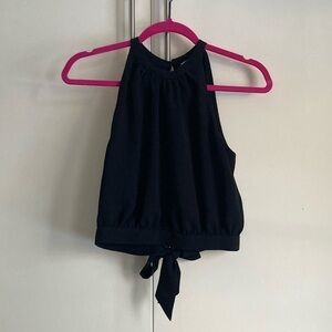 Aritzia | Open-back black sleeveless blouse